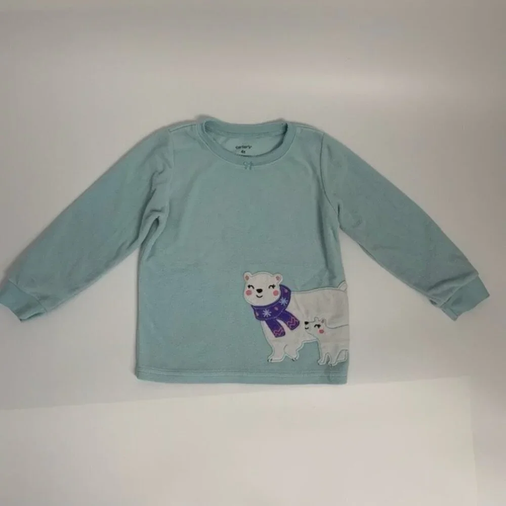 Carter's fleece polar bear pajamas 4T